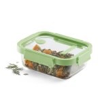 L Ku Glass Container Rectangular 1050 Ml - Green