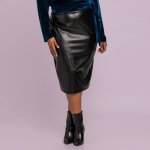 Plus Size Joy & Ash Black Leatherette Skirt