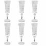 6PIECE Champagne Transparent Glasses Set Clear Crystal With Stem