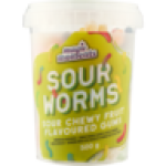 Sour Worms Sour Chewy Fruit Flavoured Gums 500G