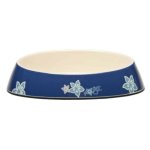 CAT Rogz Z Bowlz 200ML Fishcake Bowl Blue Floral Design Waggs Pet Shop