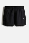 Double-layered Sports Shorts In Drymove - Black