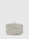 Everly Orchid Flower Clasp Hardcase Clutch - 0 Silver