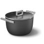 Smeg All Hobs None-stick Casserole Pan With Lid 26 Cm Diameter Black