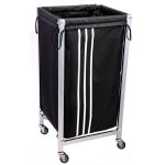 Washing Basket Bin Trolley With Detachable Laundry Bag