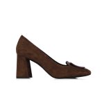 Suede Court Heel -chocolate