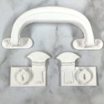 JP634 White Resin Suitcase Handle Latch Lock White