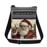 Xiaogalaee Santa Claus Adjustable Strap Messenger Bag Outdoor Wallet Santa With Christmas Tree Print Crossbody Bag For Adults Ch