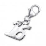 C31-3342 - 925 Sterling Silver 16 Dangle Charm For Charm Bracelet