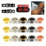 100SETS 4-14MM Metal Eyelet Grommet With Washer Round Eye Rings For Leathercraft Repair Shoes Bag Clothing Belt Hat Accessories