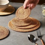 Sustainable Rattan Kitchen Mats - Heat-resistant & Anti-scald For Pots Bowls Plates Perfect For Dining & Restaurant Use