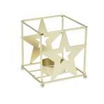 Tealightholder Iron 8X8X8.5CM Champagne Gold Star