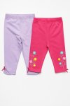 Girls 2 Pack Branded Leggings 0 To 24 Months