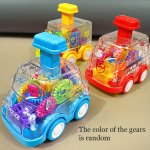 Children Cartoon Transparent Gear Toy Car Educational Pull Back Car Model Boy And Girl Christmas Halloween Thanksgiving Birthday