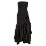 Black Boobtube Frilled Maxi Dress
