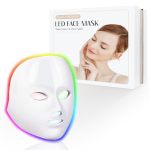 Evfofo LED Face Mask Light Therapy 7-1 Colors LED Facial Skin Care Mask Red Light Therapy For Face White