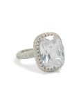 Cubic Zirconia Statement Cushion Ring - S m