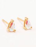 Goldair Gold Plated Sterling Silver Pear Cubic Zirconia Stud Earrings