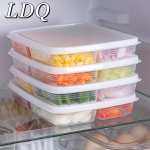 4 Grids Food Storage Box Portable Compartment Refrigerator Freezer Organizer Kitchen Tool Fruit Vegetable Meat Fresh-keeping Box