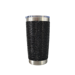 Rhinestone Decor Double Walled Stainless Steel 600ML Insulated Tumbler - Black