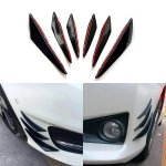 6PCS SET Universal Front Bumper Lip Decoration Diffuser Splitter Fins Body Spoiler Canards Valence Chin Car Tuning Canard