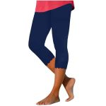 Breaise Capri Leggings For Women Scalloped Hem Slim Fitted Workout Pants Stretchy Seamless Compression Capri Pants
