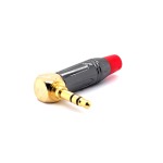Cyberdyne CZK-1183 3.5MM Stereo Male Angle Connector 10MM Od Gun Nickel Red