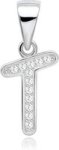 S925 Sterling Silver Alphabet Pendant With Swarovski Zirconia Letter T