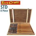 Craft Chisel Set Wood Turning 8 Piece Std Wooden Case