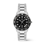Iconic Gmt Link Black Ceramic Bezel Silver Watch