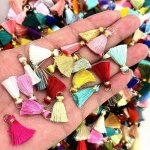 10PCS 20MM MINI Metal Drop Connector Ring Tassel Charms Decoration Dangle Tassel Pendant Diy Craft Jewelry Earrings Decoration M