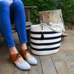 Mia Melange - Shopper Bag - Black Stripes