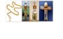 Holy Jordan Water - Agua Bendita 24K Gold Plated Holy Jordan River Cross Olive Wood Rosary From Bethlehem