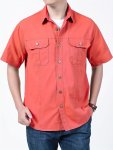Men's Solid Color Button Up Shirt With Pockets Casual Comfy Shirt For Men Short Sleeve Top For Summer