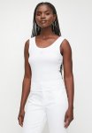 Guess Sl Triangle Bling Rib Tank - Pure White