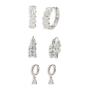 3-PACK Diamante Huggie Hoop Earrings