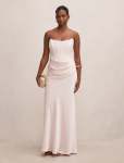Isra Petite Drape Strapless Maxi Dress - 18 Barely Pink
