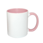 Mugs - 11OZ Coloured Inner & Handle 13 Colours - Pink