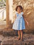 Brianna Girls Shirred Emb Dress - 10-12 Yrs Cherry Check