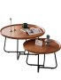 Efurn- Wooden Round Nesting Coffee Tables