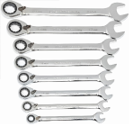 8 Pcs Reversible Ratcheting Combination Wrench Set
