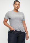 Tommy Hilfiger Plus Reg Corp Logo C-nk Short Sleeve - Medium Heather Grey