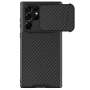 For Samsung Galaxy S22 Ultra 5G Synthetic Fiber Camshield Phone Case Black