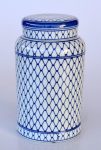 White & Blue Lattice Design Ginger Jar – 28X16CM