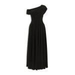 Black Jacquard Drop Shoulder Maxi Dress