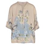 Butterfly Print Top - Stone L xl