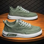 Men's Trendy Solid Skateboard Shoes With Adjustable Lace Non Slip Low Top Comfy For Outdoor Walking Jogging Traveling Spring Sum