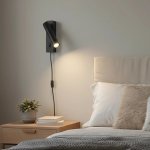 Luminar Round Head LED Reading Wall Light - White Black - White
