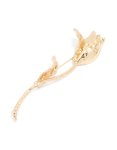 Goldair Gold Molten Large Floral Brooch