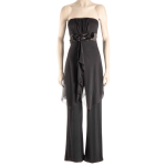 Y2K Boobtube Jumpsuit With Mesh Overlay - M